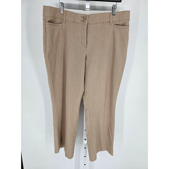 Maurices Womens Sz 16S Short Pull On Straight Leg Dress Pants Khaki Beige - Picture 1 of 5